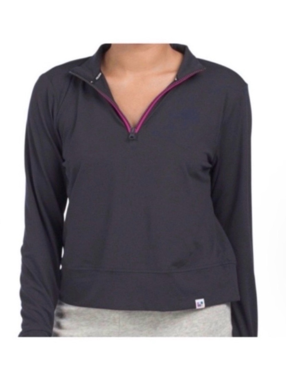 PELOTON Grey Quarter Zip Athletic Sweatshirt Size Large - Picture 2 of 9